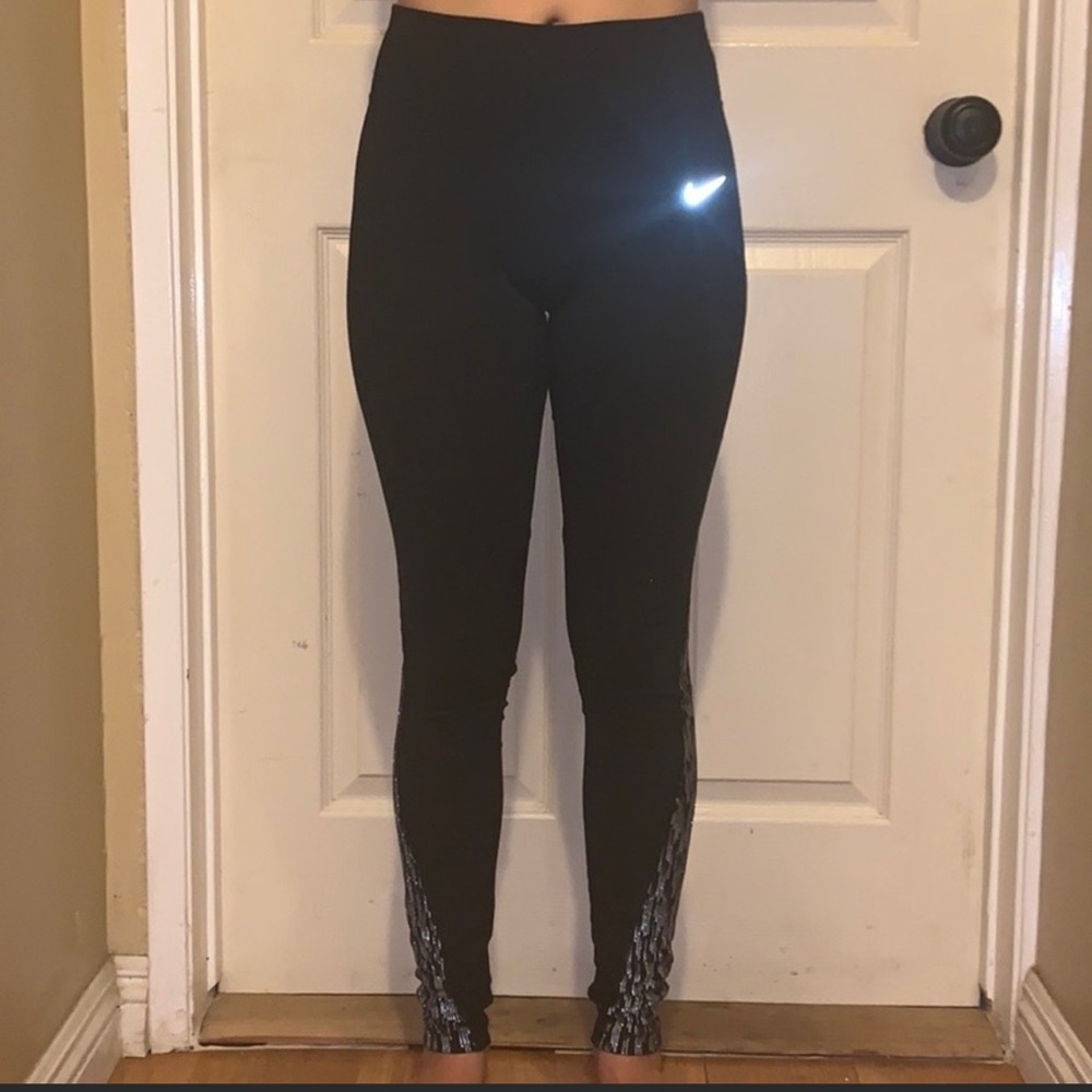 Nike Women Dri fit Black Workout Leggings Small - Picture 7 of 8